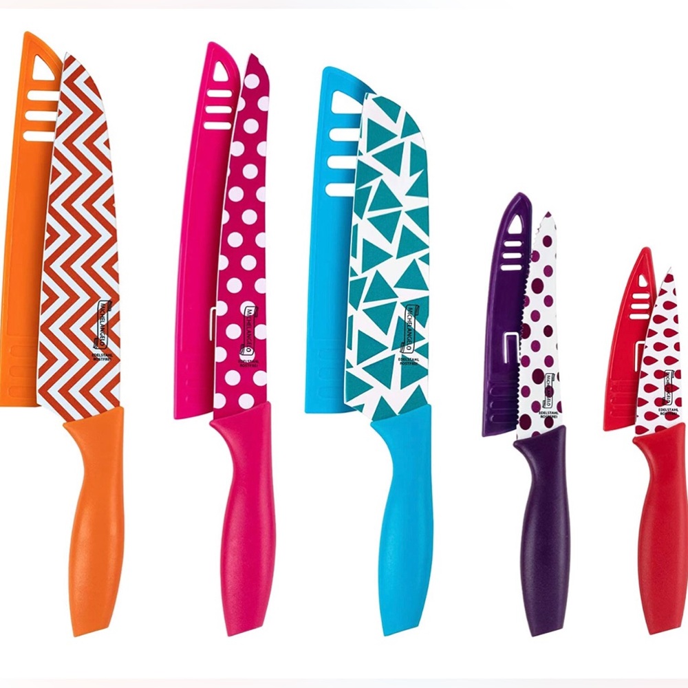 10 Piece Kitchen Knife Set With Sheath Covers